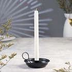Подсвечник металлический "Тарелочка", на одну свечу, 14.2 х 6.5 см, черный - фото 301054995