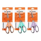 Ножницы канцелярские 17 см, с пластиковыми ручками и резиновыми вставками, МИКС - Фото 1