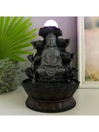 Фонтан настольный с подсветкой «Будда в сером под водопадами», от сети, 20.5×20.5×30 см 9934405