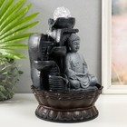 Фонтан настольный от сети, подсветка "Будда в сером у стены" 20х20х30 см - Фото 2