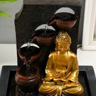 Фонтан настольный от сети, подсветка "Будда в золотом у стены с водопадом" 23х17.5х28 см - Фото 5