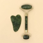 Массажер для лица, гуаша набор «Красивым будет каждый день», 14×20 см, кальцит и серпентин - Фото 2