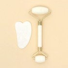 Массажер для лица, гуаша набор «Вдохновляй», 14 х 20 см, кальцит - Фото 2