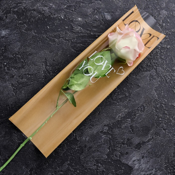 Пакет конус, для цветов, крафт, 14*40см - Фото 1