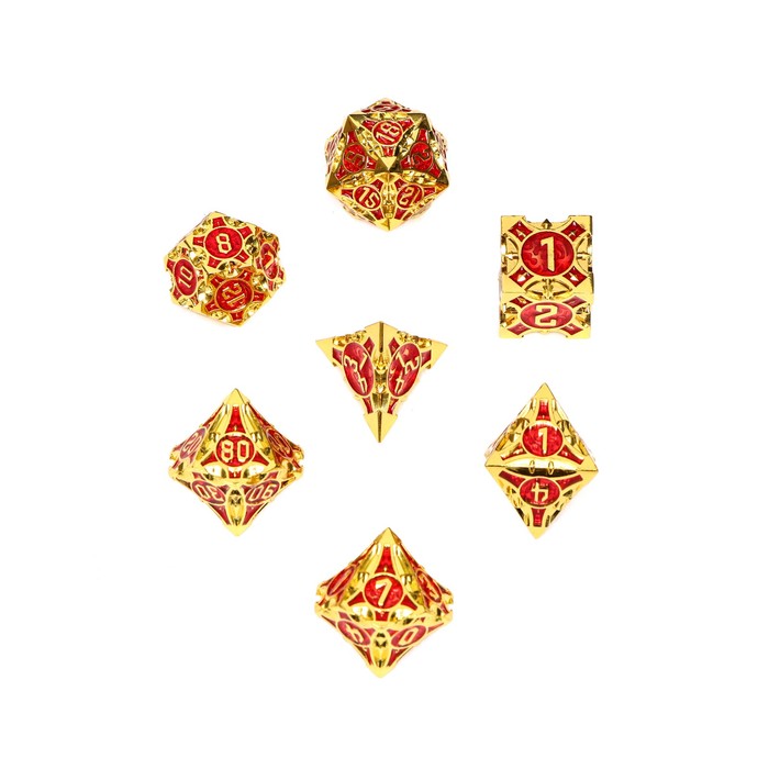 Набор кубиков для D&D (Dungeons and Dragons, ДнД) "Время игры", серия: D&D, 7 шт, красные