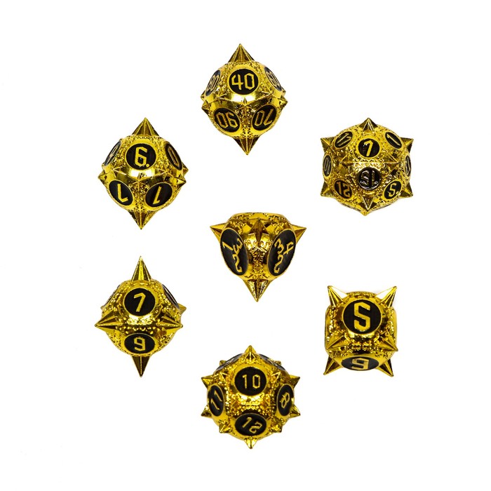 Набор кубиков для D&D (Dungeons and Dragons, ДнД) "Время игры", серия: D&D, 7 шт, золото
