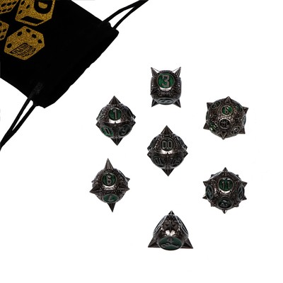 Кубики - дайсы для ДнД, набор 7 шт., серые