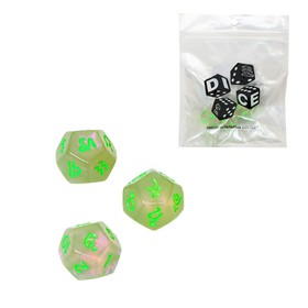 Астрологические кубики для гадания "Время игры", 3 шт, зеленые