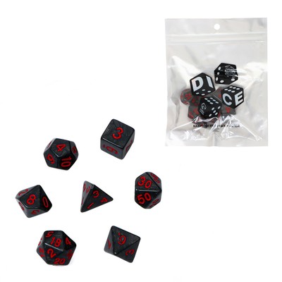 Кубики - дайсы для ДнД, набор 7 шт., серые