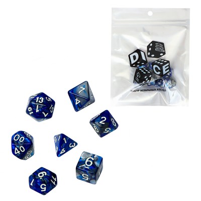 Кубики - дайсы для ДнД «Лазурит», набор 7 шт.
