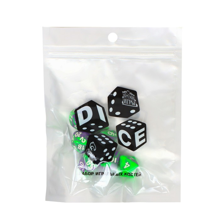 Набор кубиков для D&D (Dungeons and Dragons, ДнД) "Время игры. Нефрит", серия: D&D, 7 шт