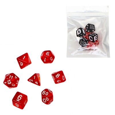 Кубики - дайсы для ДнД, набор 7 шт., красные