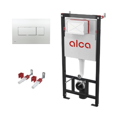 Инсталляция Alcadrain AM101/1120-3:1 RU для унитаза, с хром клавишей смыва M371