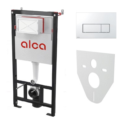 Инсталляция Alcadrain AM101/1120-4:1 RU для унитаза, с хром клавишей смыва M571