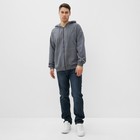 Толстовка мужская, начёс, цвет тёмно-серый, размер 52 - фото 23635620