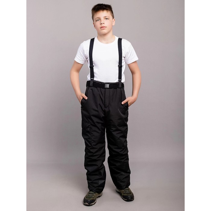 Брюки для мальчика, рост 116 см, цвет чёрный - Фото 1