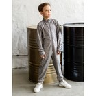 Комбинезон флисовый детский, рост 92 см, цвет серый - Фото 1