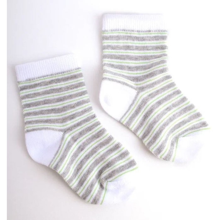 Носки детские, размер 10, цвет бело-серый - Фото 1