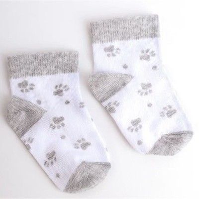 Носки детские, размер 14, цвет бело-серый