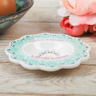 Фигурная пасхальная подставка на одно яйцо «Цветок бирюза», 10 см - Фото 3