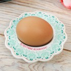 Фигурная пасхальная подставка на одно яйцо «Цветок бирюза», 10 см - Фото 4