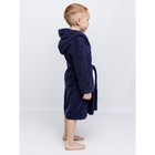 Халат детский махровый, тёмно-синий, рост 140 см - Фото 2