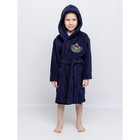 Халат детский махровый, тёмно-синий, рост 140 см - Фото 4