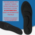 Стельки для обуви, универсальные, амортизирующие, р-р RU до 38 (р-р Пр-ля до 40), 25 см, пара, цвет чёрный - фото 8621714