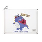 Папка-конверт на молнии формат А4, 180мкр, прозрачная с рисунком "Дракон", МИКС (комплект 5 шт) - фото 23299938