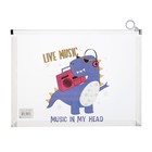 Папка-конверт на молнии формат А4, 180мкр, прозрачная с рисунком "Дракон", МИКС (комплект 5 шт) - фото 23299932