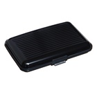 Визитница пластиковая, металлическая, с отделениями внутри, черная - Фото 3