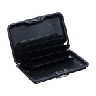 Визитница пластиковая, металлическая, с отделениями внутри, синяя - Фото 4