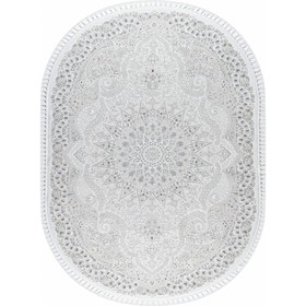 Ковёр овальный Kirmanshah 38650A, размер 125x180 см, цвет white/white 10213266