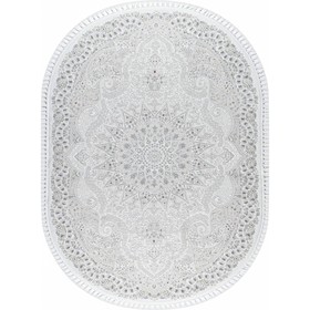 Ковёр овальный Kirmanshah 38650A, размер 150x230 см, цвет white/white