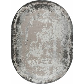 Ковёр овальный Rimma Lux 36897J, размер 60x110 см, цвет l.grey/grey