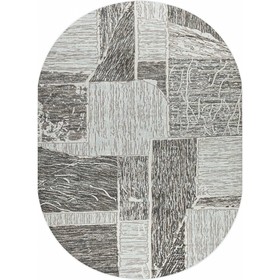 Ковёр овальный Rimma Lux 37642B, размер 100x200 см, цвет l.grey/grey
