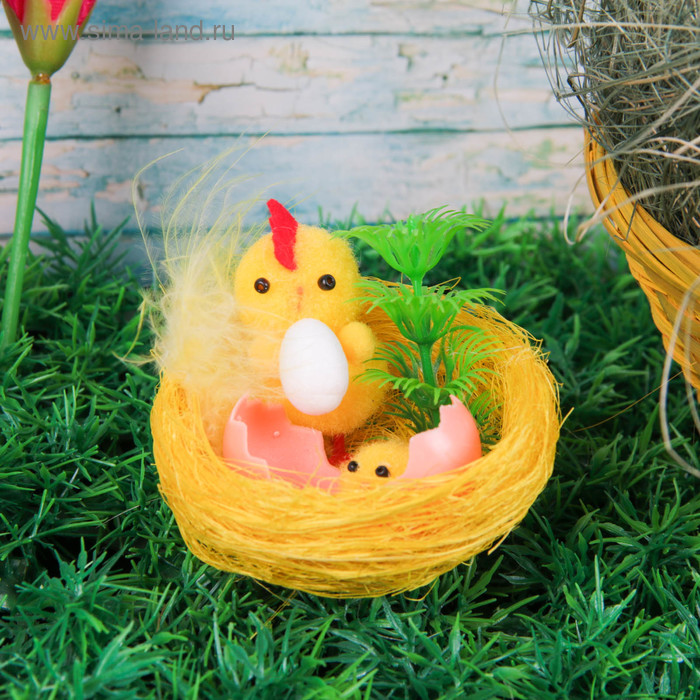 Сувенир цыпа с цыпленком в скорлупе и яйцом - Фото 1