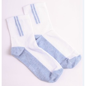 Носки детские, размер 22, цвет бело-голубой