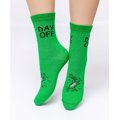 Носки подростковые, размер 22, цвет зелёный