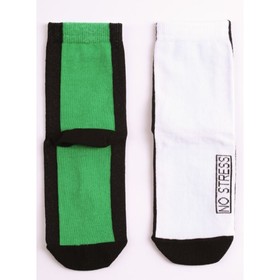 Носки детские, размер 18, цвет бело-зелёный