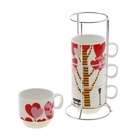 Набор кружек на метал. подставке 4 шт "Шепот сердца" кружка 180 мл, 11х10х21 см - Фото 2