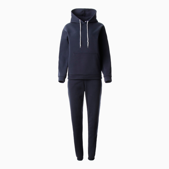 Костюм с начёсом женский (джемпер, брюки), размер 54, тёмно-синий - Фото 1