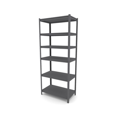 Стеллаж металлический для склада Everest Beamy Luxe-100, 6 полок, разборный, 220×90×40 см, тёмно-серый