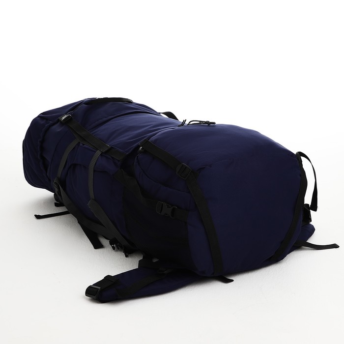 Рюкзак туристический, 120 л, отдел на шнурке, 2 наружных кармана, цвет синий