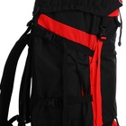 Рюкзак туристический, 120 л, отдел на шнурке, 2 наружных кармана, цвет чёрный/красный - фото 7884323