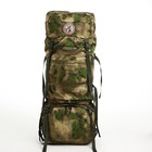 Рюкзак туристический, 120 л, отдел на шнурке, 2 наружных кармана, цвет зелёный/камуфляж - фото 7884343