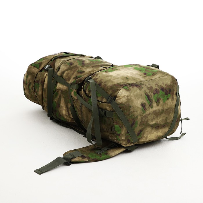 Рюкзак туристический, 120 л, отдел на шнурке, 2 наружных кармана, цвет зелёный/камуфляж