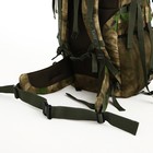 Рюкзак туристический, 120 л, отдел на шнурке, 2 наружных кармана, цвет зелёный/камуфляж - фото 7884348
