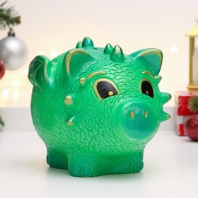 Копилка "Свинка дракон" зеленая, 15 см
