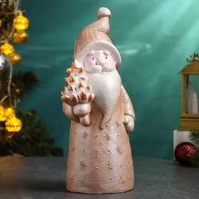 Копилка "Дед Мороз, елку принес" кремовый, 24 см